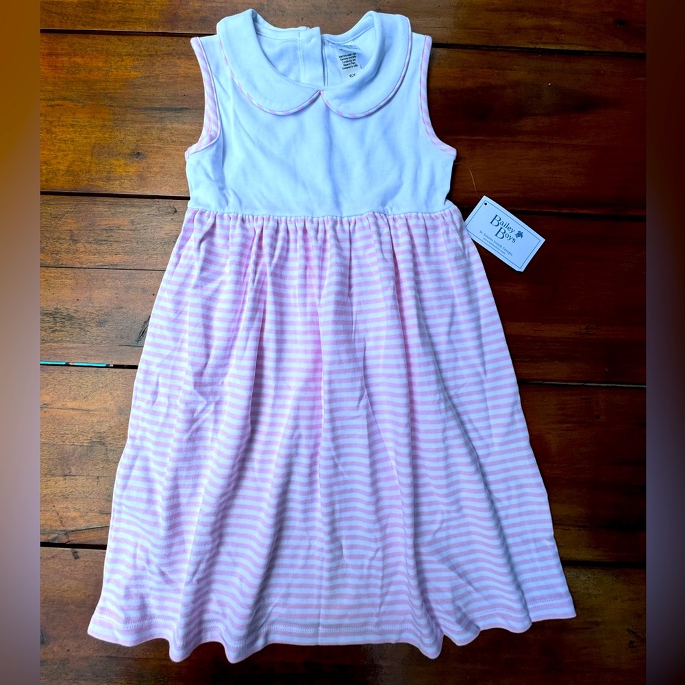 NWT Bailey Boys knit dress. Pink and white size 6x